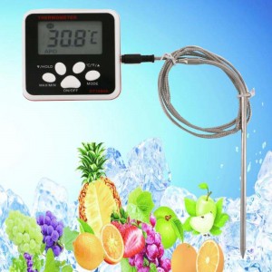 Ψηφιακό θερμόμετρο τροφίμων με ανοξείδωτο χάλυβα Probe LCD Οθόνη άμεσης ανάγνωσης